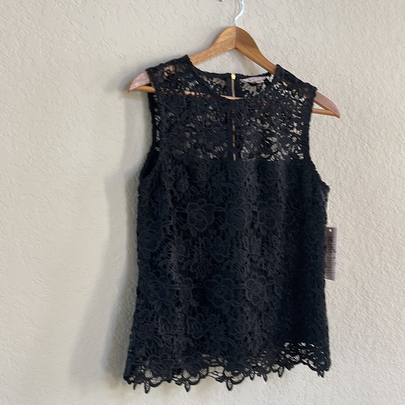 NWT Nanette Lepore Sleeveless Black Lace Top - Picture 4 of 9